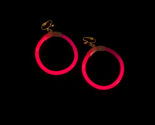 Assorted Colors Glow Earring at for Party Decoration 5*150mm Glow Time 8-12 Hours