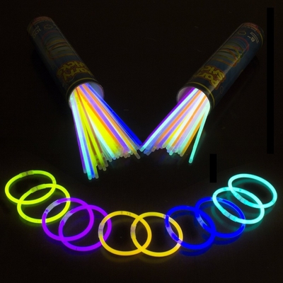 Multi Colored 8 Inch Glow Stick Bracelets for Year Party Decoration from PE/plastic