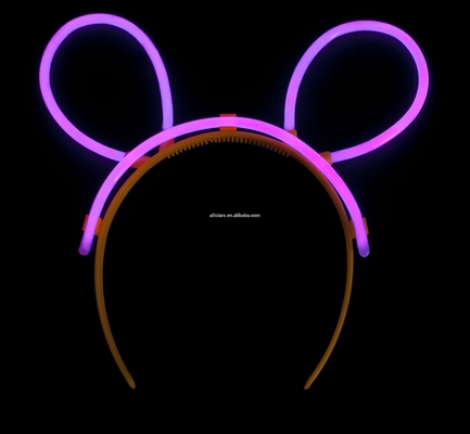 PE Fluorescent Liquid Glow Stick Hairband in Assorted Colors for Party Favors 5*200mm
