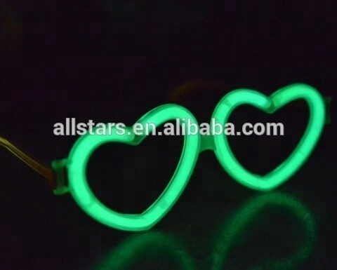 Event Celebration Party Supplies Non-Flammable 8 Inches Glow Stick Heart Shape Eyeglasses